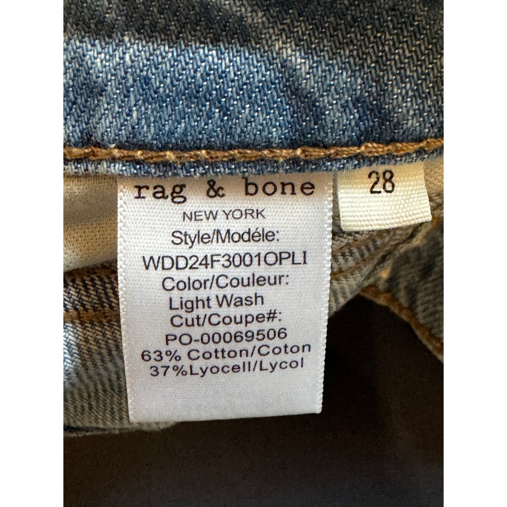Rag & Bone Lori Mid-Rise Crop Wide Leg Jeans 28 Light Wash Blue Denim Pants - Picture 7 of 11